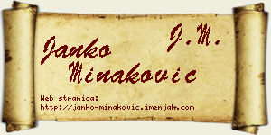 Janko Minaković vizit kartica